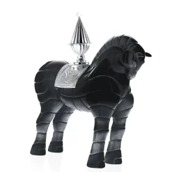 Vessière Cristaux Bestiaire|Animaux Cristal|Cheval porteur de feu noir daum