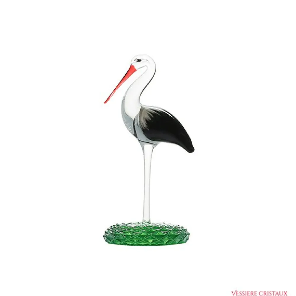 Vessière Cristaux Bestiaire|Animaux Cristal|Cigogne en cristal