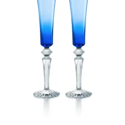 Vessière Cristaux Art De La Table|Verre À Pied|Coffret 2 flutissimo mille nuits bleu clair baccarat