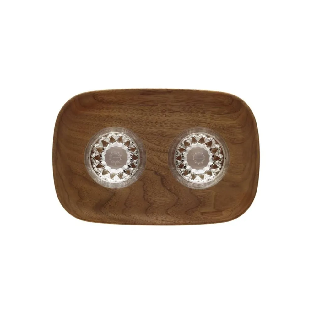 Vessière Cristaux Art De La Table|Verre À Pied|Coffret 2 gobelets café court Folia + plateau Saint-Louis