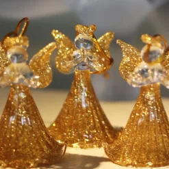 Vessière Cristaux Décoration|Ornements Cristal|Coffret Angelots de Noël X6