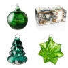 Vessière Cristaux Décoration|Coffret Boule de Noël cristal de Lorraine X3 – vert