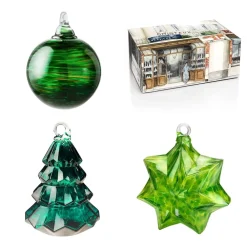 Vessière Cristaux Décoration|Coffret Boule de Noël cristal de Lorraine X3 – vert