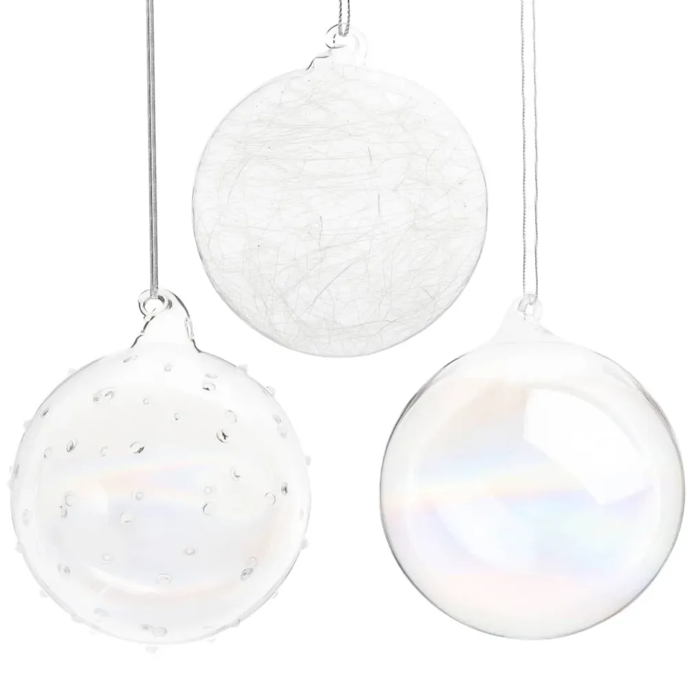 Vessière Cristaux Décoration|Coffret Boule de Noël glacée X3
