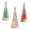 Vessière Cristaux Décoration|Coffret de 3 Sapins lumineux acrylique (Large blanc + small vert & rouge)