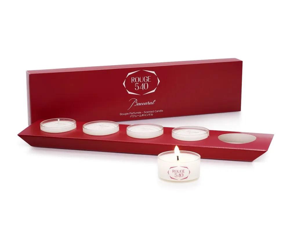 Vessière Cristaux Bougies Baccarat|Coffret de bougies tea-lights rouge 540