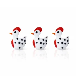 Vessière Cristaux Animaux Cristal|Bestiaire|Coffret Poules de Pâques à poids verre à la flamme X3