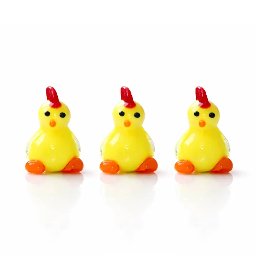 Vessière Cristaux Animaux Cristal|Bestiaire|Coffret Poussins de Pâques verre à la flamme X3