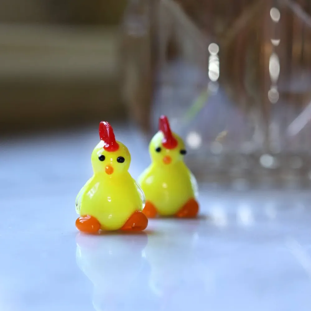 Vessière Cristaux Animaux Cristal|Bestiaire|Coffret Poussins de Pâques verre à la flamme X3