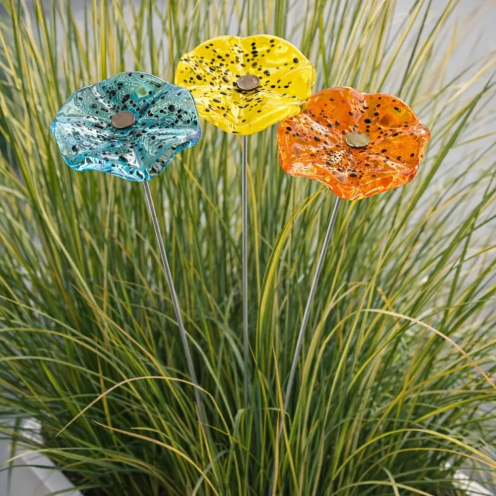 Vessière Cristaux Décoration|Fleurs Cristal|Coffret printemps pm fleurs d’extérieurs X3 jaune