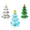 Vessière Cristaux Décoration|Figurines Miniature Cristal|Coffret Sapins cristal 2025 X3