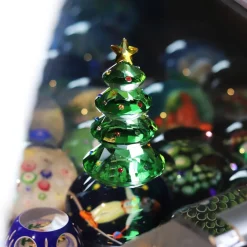 Vessière Cristaux Décoration|Figurines Miniature Cristal|Coffret Sapins cristal 2025 X3