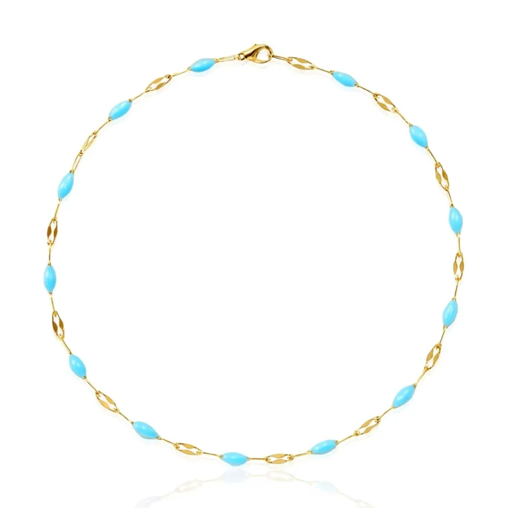 Vessière Cristaux Colliers Cristal|Colliers|Collier de perles ras de cou bohème turquoise