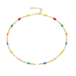 Vessière Cristaux Colliers Cristal|Colliers|Collier de perles ras de cou bohème Multicolor