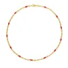 Vessière Cristaux Colliers Cristal|Colliers|Collier de perles ras de cou bohème rouge