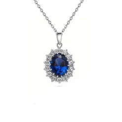 Vessière Cristaux Colliers Cristal|Colliers|Collier médaillon royal cristal bleu saphir