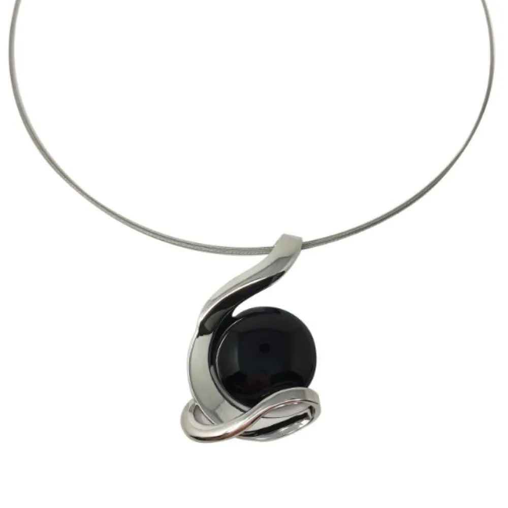 Vessière Cristaux Pendentifs Cristal|Pendentifs|Collier noir belissima