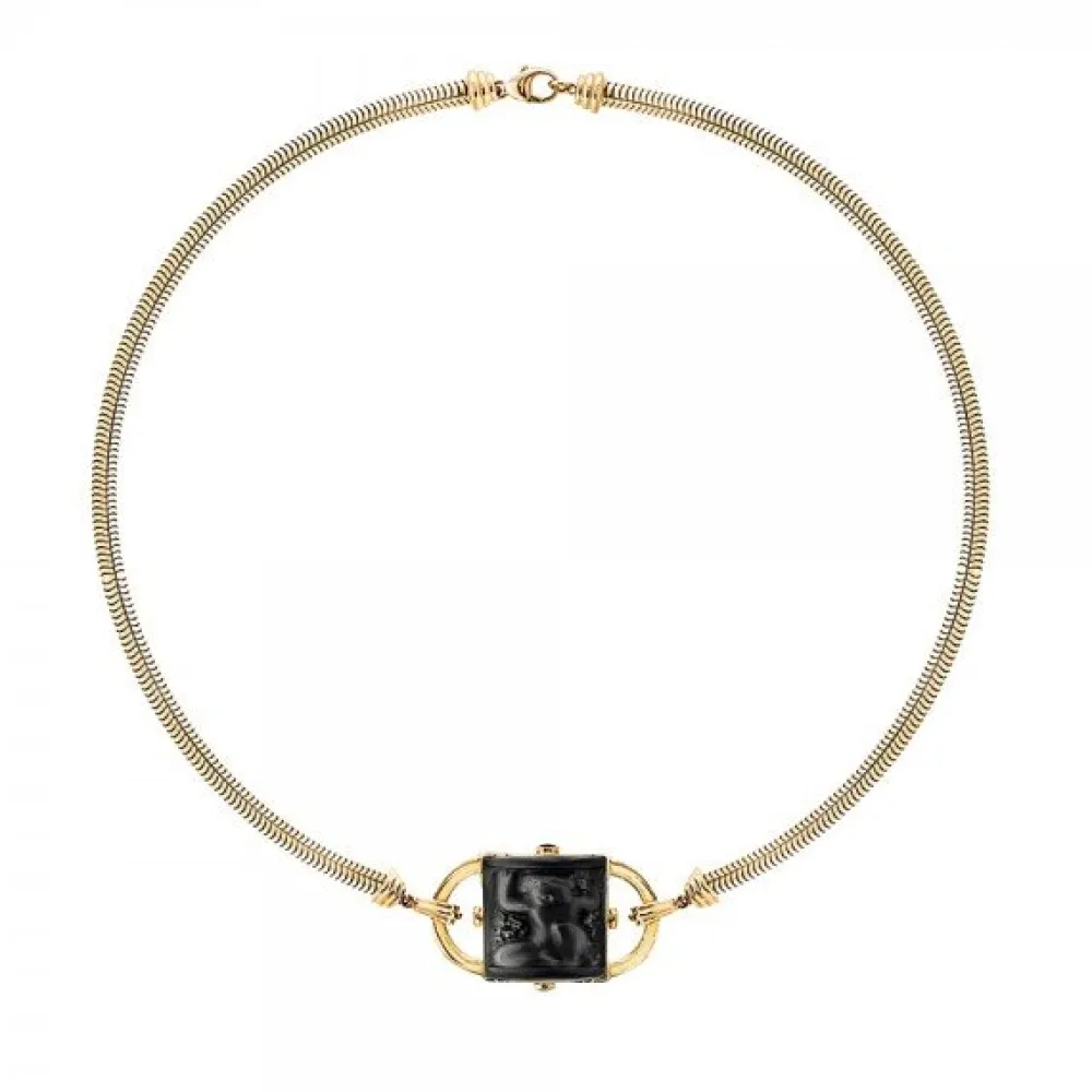Vessière Cristaux Bijoux|Colliers Cristal|Collier nysa cristal noir lalique