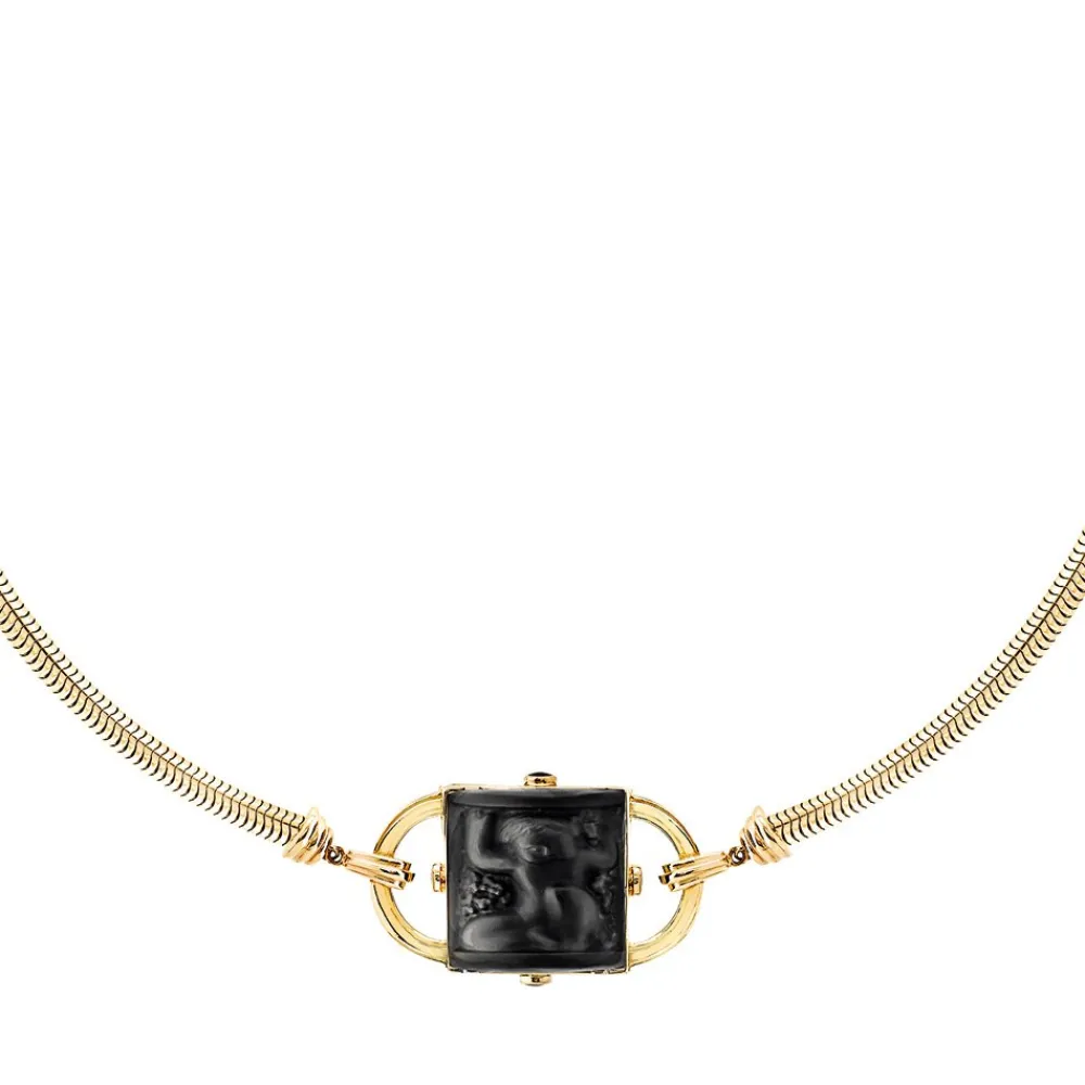 Vessière Cristaux Bijoux|Colliers Cristal|Collier nysa cristal noir lalique