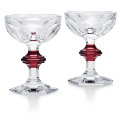 Vessière Cristaux Verre En Cristal Taillé|Art De La Table|Coupe champagne harcourt bouton rouge x2 baccarat