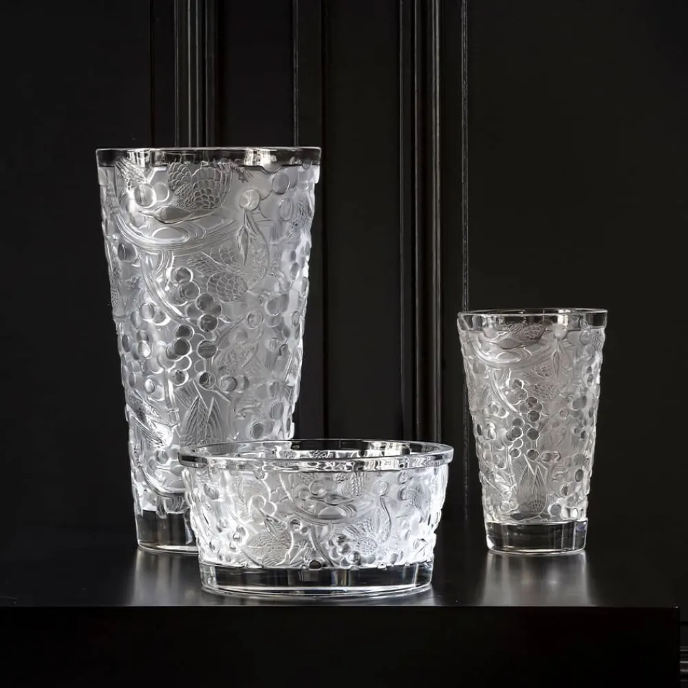 Vessière Cristaux Coupes, Coupelles Et Photophores|Coupes Cristal|Coupe merles et raisins lalique
