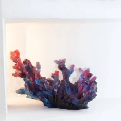 Vessière Cristaux Coupes Cristal|Coupe mm bleu rouge mer de corail daum
