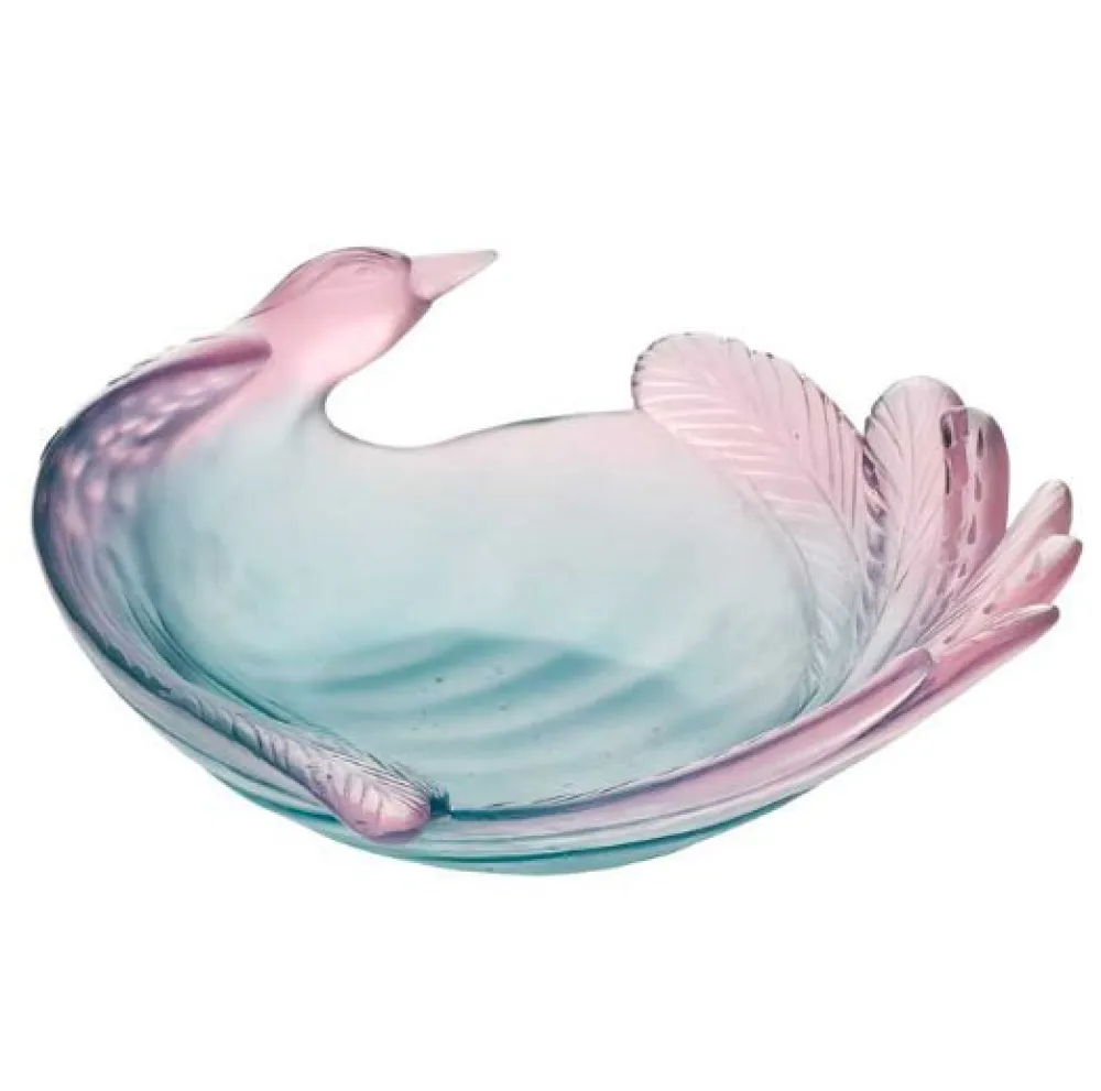Vessière Cristaux Coupes Cristal|Coupe oiseaux paradis daum