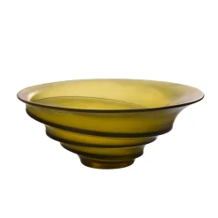 Vessière Cristaux Editions D’Art|Coupes Cristal|Coupe vert olive sand daum par christian ghion