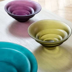 Vessière Cristaux Editions D’Art|Coupes Cristal|Coupe vert olive sand daum par christian ghion