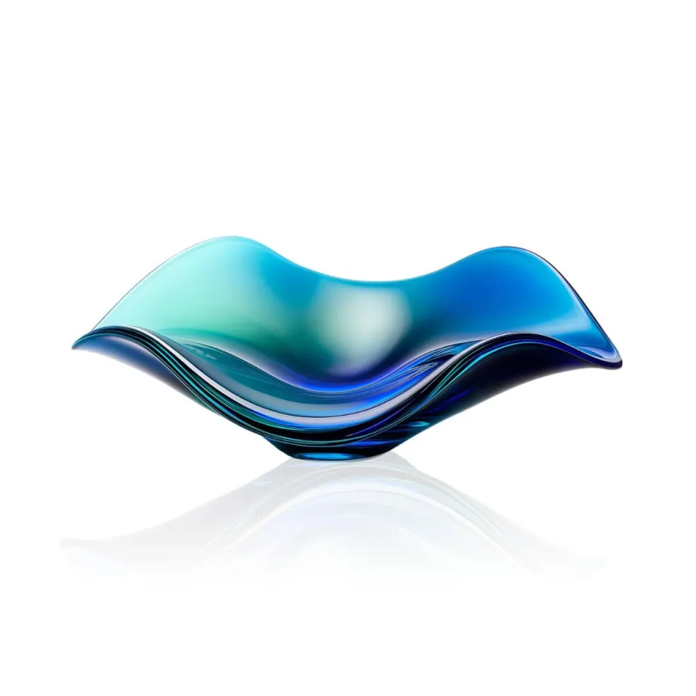 Vessière Cristaux Coupes, Coupelles Et Photophores|Coupes Cristal|Coupelle cristal arlequin bleu turquoise