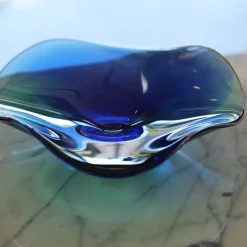 Vessière Cristaux Coupes, Coupelles Et Photophores|Coupes Cristal|Coupelle cristal arlequin bleu turquoise