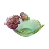 Vessière Cristaux Coupelles Cristal|Vide-Poches Cristal|Coupelle rose passion daum rose verte