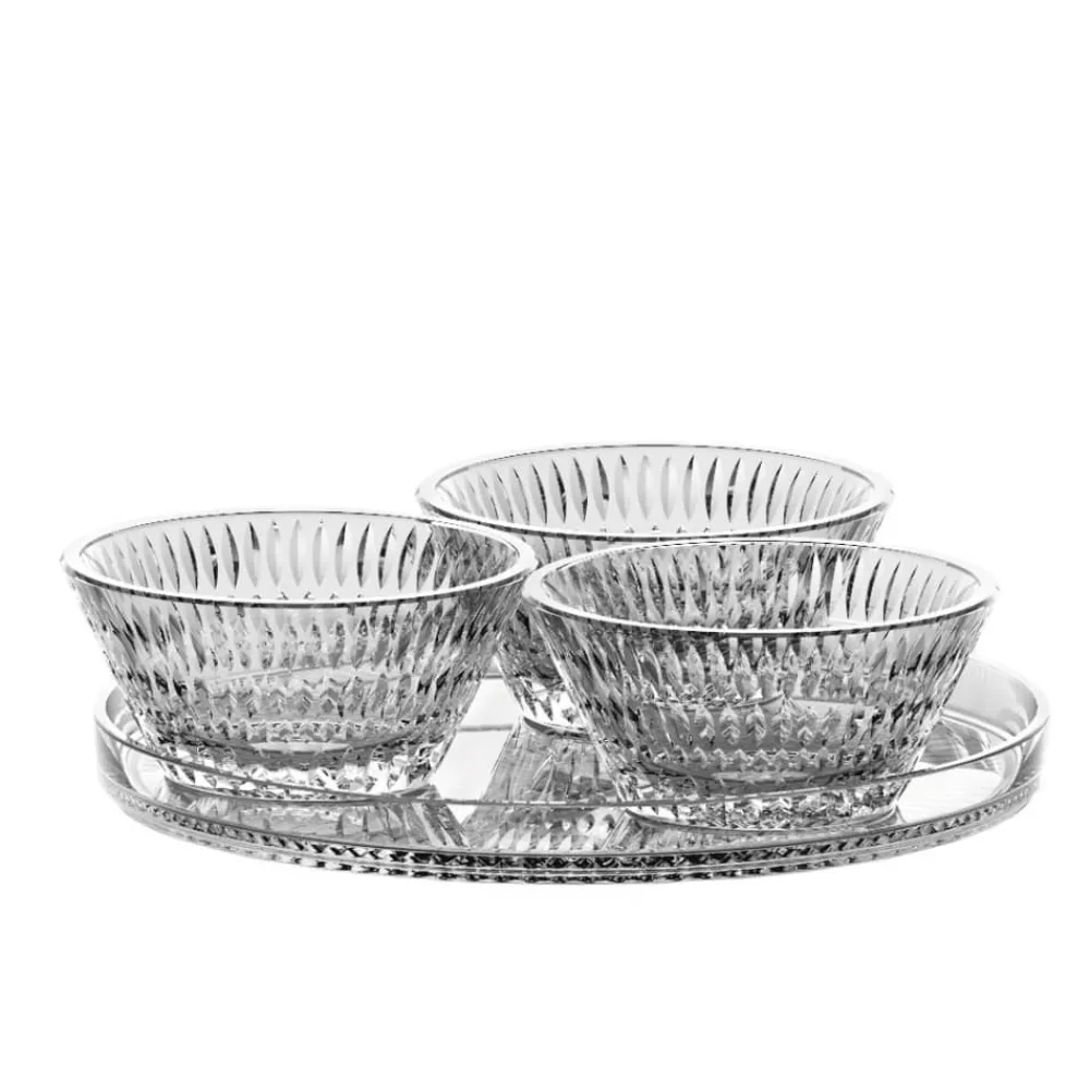 Vessière Cristaux Coupes, Coupelles Et Photophores|Coupes Cristal|Coupelle X3 + plateau Ethno Nachtmann