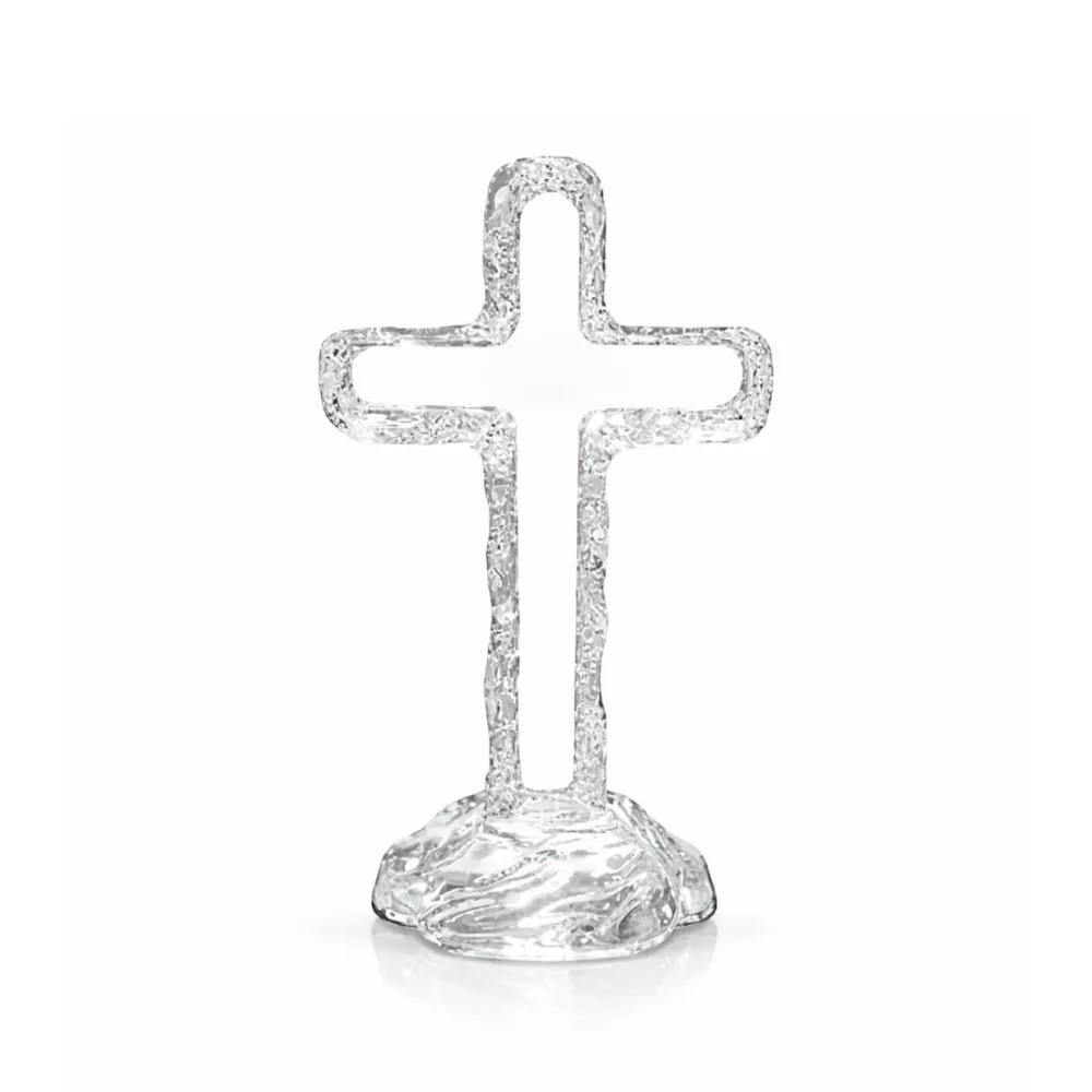Vessière Cristaux Décoration|Symboles Religieux Cristal|Croix chrétienne latine en cristal