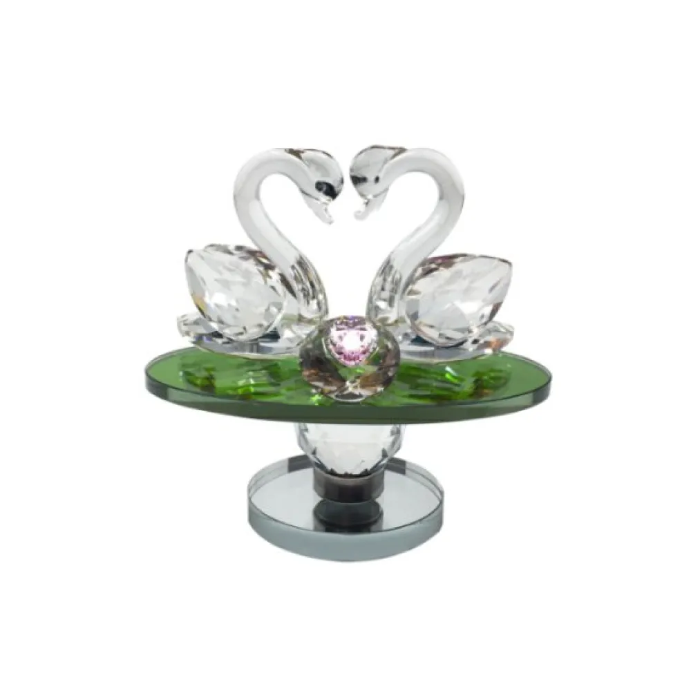 Vessière Cristaux Bestiaire|Animaux Cristal|Duo cygne cristal