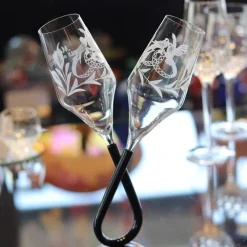 Vessière Cristaux Verre À Pied|Flûte Champagne|Duo flûte colombes mariage support