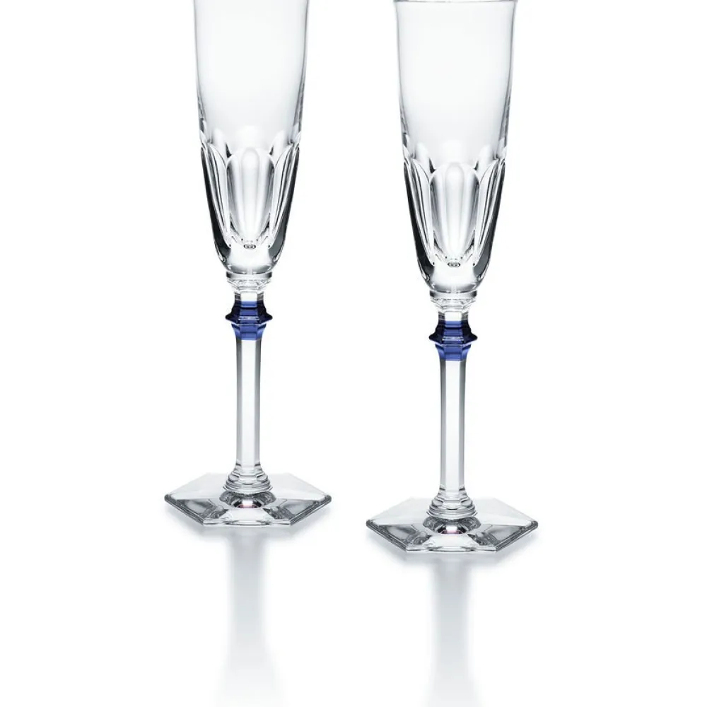 Vessière Cristaux Flûte Champagne|Art De La Table|Eve harcourt flûte bouton bleu x2 baccarat