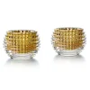Vessière Cristaux Photophores, Bougeoirs Cristal|Coupes, Coupelles Et Photophores|Eye photophore gold x2 baccarat