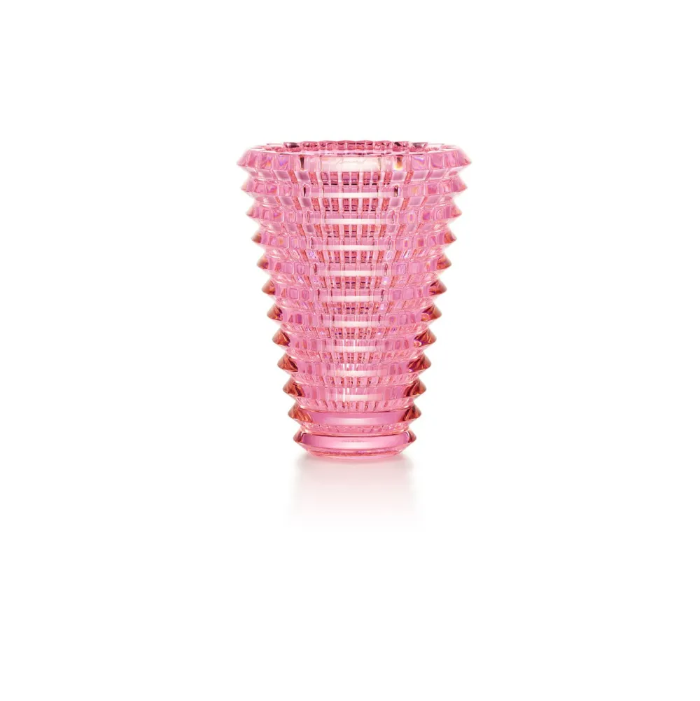 Vessière Cristaux Vases|Vases Cristal Clair|Eye vase ovale rose Baccarat