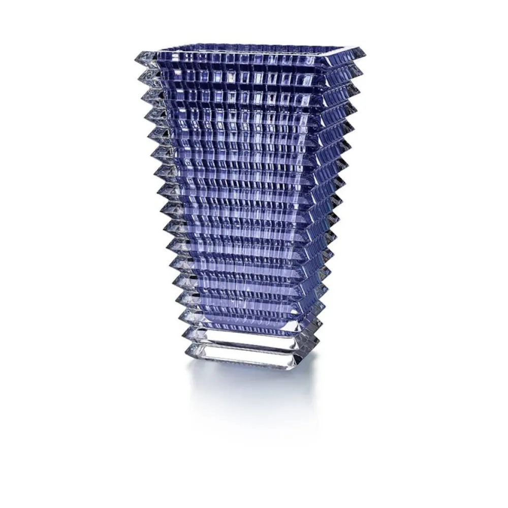 Vessière Cristaux Vases Cristal Couleur|Vases|Eye vase rectangulaire bleu baccarat