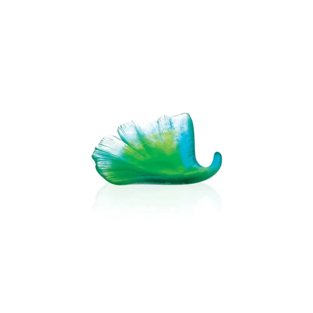 Vessière Cristaux Fleurs Cristal|Figurines Miniature Cristal|Feuille verte ginkgo daum