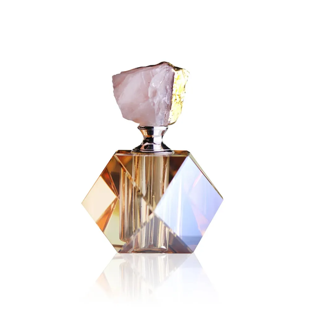 Vessière Cristaux Flacon De Parfum|Flacon de parfum l’amoureux cristal et quartz rose