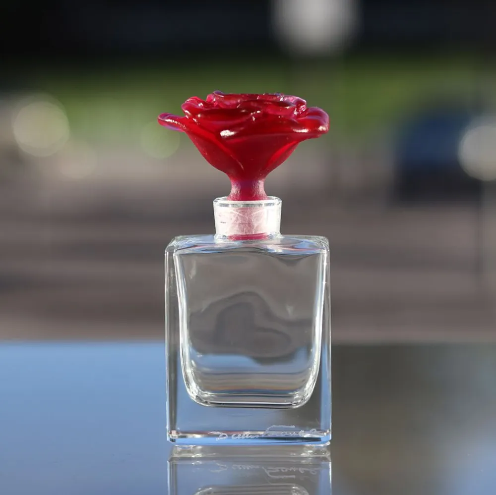 Vessière Cristaux Flacon De Parfum|Flacon de parfum rose framboise daum