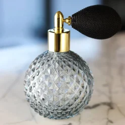 Vessière Cristaux Flacon De Parfum|Flacon vaporisateur gris bleu verre