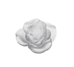 Vessière Cristaux Fleurs Cristal|Sulfures, Presse-Papiers Cristal|Fleur blanche rose passion daum