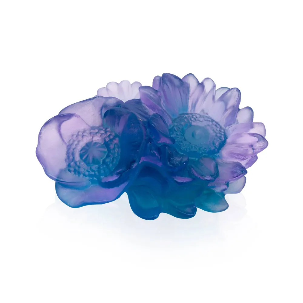 Vessière Cristaux Sulfures, Presse-Papiers Cristal|Fleurs Cristal|Fleur décorative sweet garden daum