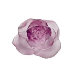 Vessière Cristaux Sulfures, Presse-Papiers Cristal|Fleurs Cristal|Fleur rose passion daum