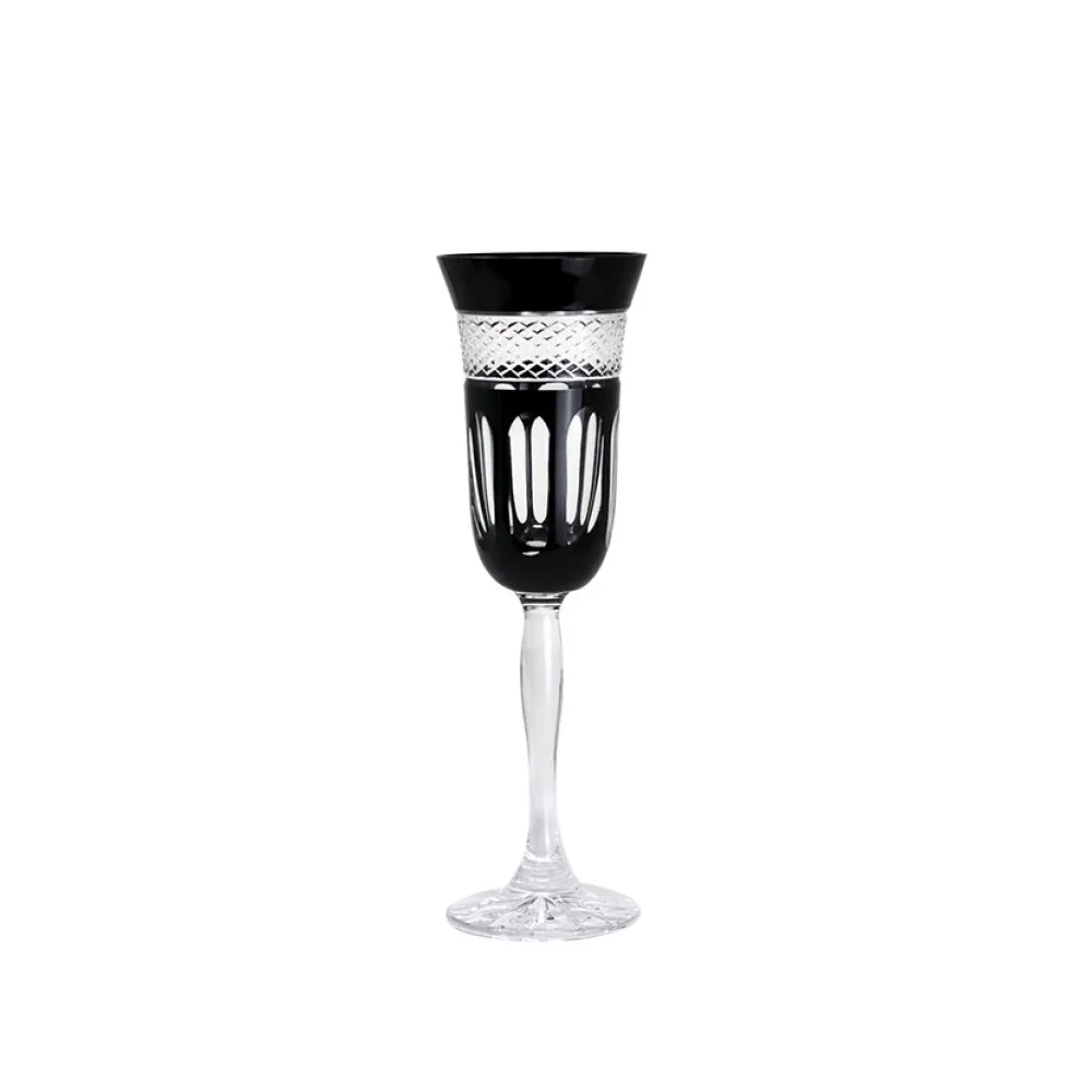 Vessière Cristaux Verre Cristal Couleur|Art De La Table|Flûte cristal noir pénombre