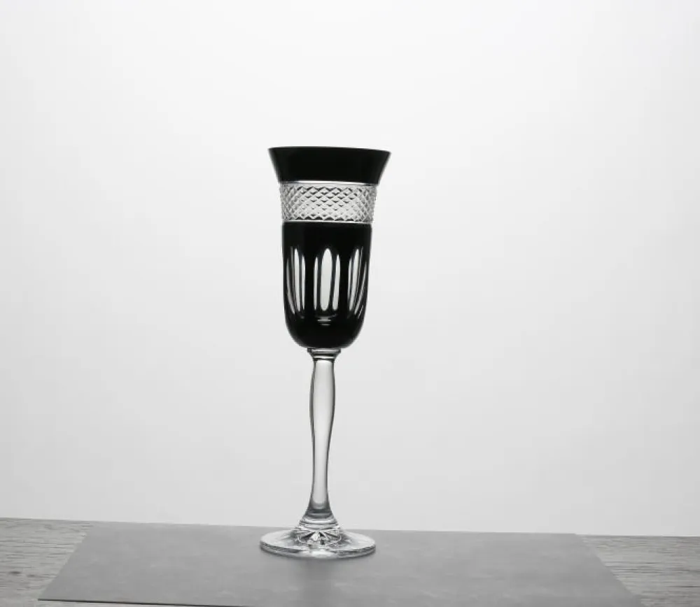 Vessière Cristaux Verre Cristal Couleur|Art De La Table|Flûte cristal noir pénombre