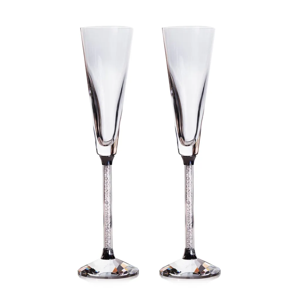 Vessière Cristaux Flûte Champagne|Verre En Cristal Uni|Flûtes à champagne oleg cassini x2